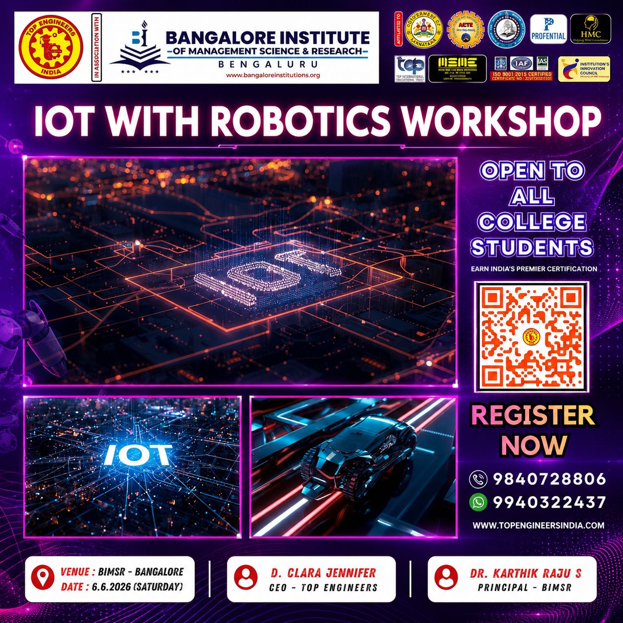 IoT with Robotics Workshop 2026 Workshop Poster 